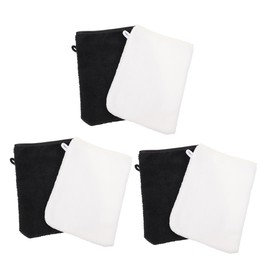FRCOLOR 6pcs Microfiber Face Cleansing Gloves Exfoliating Makeup Remover Mitts for Gentle Facial Care Travel-friendly Skin-friendly Material