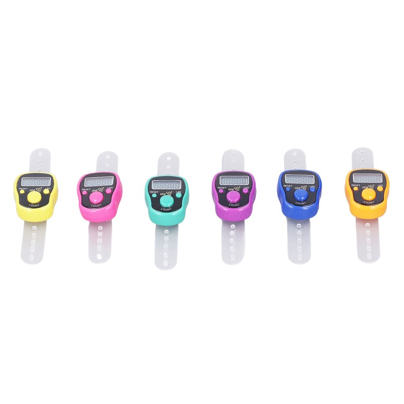6 Pcs Electronic Finger Counter Portable Lightweight Adjustable Ring Clicker