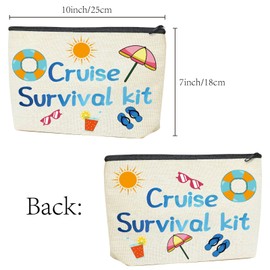 CREATCABIN Cruise Survival Kit Tasche Canvas Kosmetiktasche 18x25cm Mehrzweck Make Up Tasche Große Reise Kulturbeutel Organizer Für Die Aufbewahrung von Handtaschen Rucksäcken Damenbürsten Lippenstift