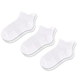 Viasox Ankle Compression Socks for Women & Men 3 Pack, 14 mmHg Support Improves Circulation, Extra Cushioned (White, S/M)