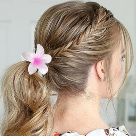 12 pcs Pinzas para El Cabello con Flores, Accesorios para El Cabello para Mujer, Pinzas Para El Pelo Con Forma De Flor De Plumeria Hawaiana, Accesorios para La Cabeza para Mujeres y Niñas Regalos