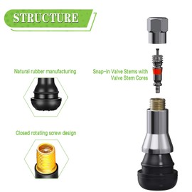 BHock Auto 5pcs TR413 Chrome Rubber Valve Stem, Snap-in Tire Valve Stem for 0.453 Inch Rim Holes, Uiniversal Fit for Cars & Trucks (Silver)