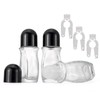 JIUWU Empty Bottles For Oil,50ml Clear Travel Bottles,3 Pcs Roller