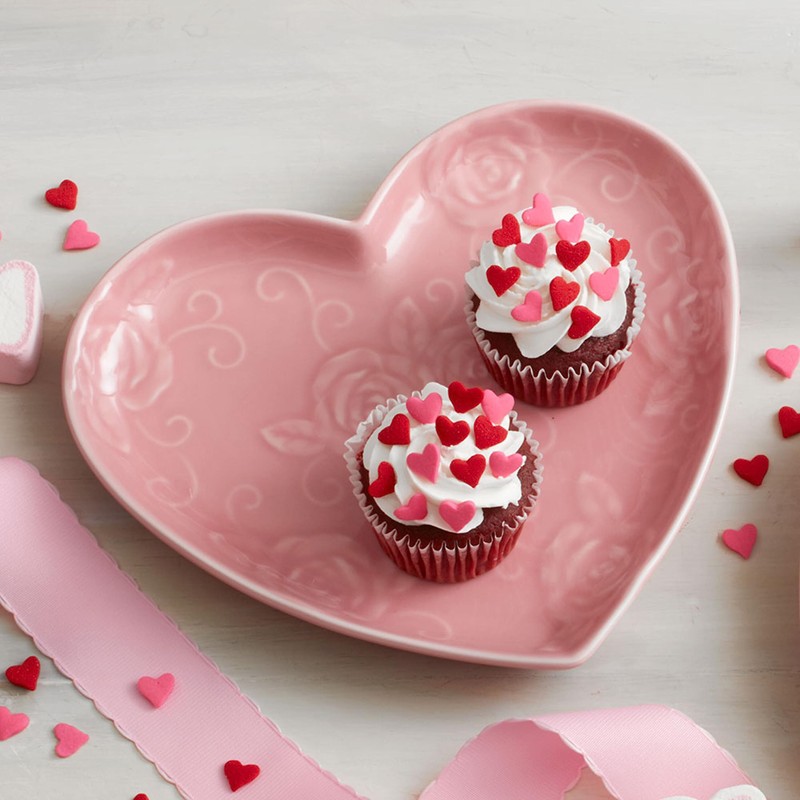 Pfaltzgraff Tearose Heart Salad Dessert Plate, 9" Pink