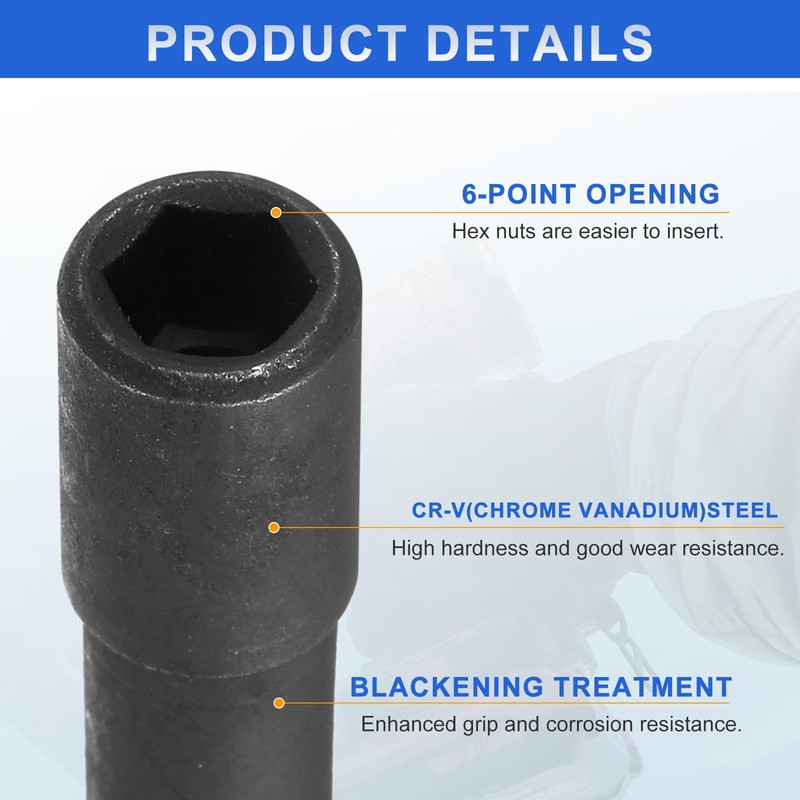 sourcing map 5pcs Nut Driver 5.5mm Hex Drive Socket CR-V
