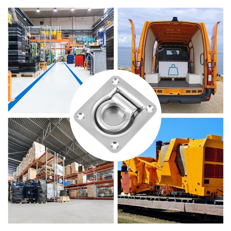 JECOMPRIS Easy Install Lashing d Ring Anchor Zinc Plated D-ring