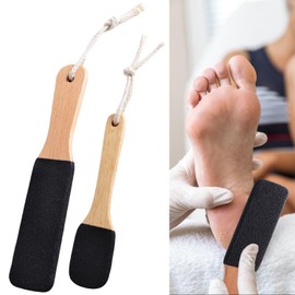 2 Piece Foot Files and Pumice Stone Set for Hard Skin - Premium Beech Wood & Silicon Carbide for Smooth Feet and Hands