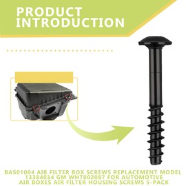 YRZHKS BAS01004 Air Filter Box Screws, Screw Cover for Air Filter Compatible with VW 13384034 GM WHT002087 Jaguar/Land Rover C2S11217, Air Filter Housing Screws, Pack of 5