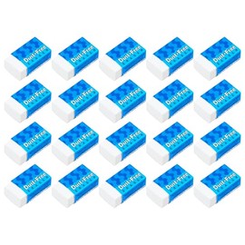 DUST-Free Pencil Erasers, Medium, Pack of 20, Multipack, White Colour Soft Rubbers, Perfect for School Office Home Nursery Use, iZOFAX Black Ball Pen