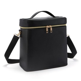 NOVAL Nail Polish Organizer with Adjustable Velcro Dividers - Durable Storage Case for Nail Supplies, Includes Carry Handle and Shoulder Strap for Nail Technicians