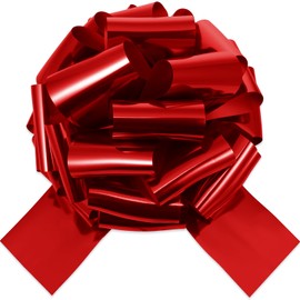 Giegxin 6 Pcs 12 Inch Large Gift Bow Christmas Pull Bow for Christmas Tree Door Fireplace Decoration Presents for Car Bikes