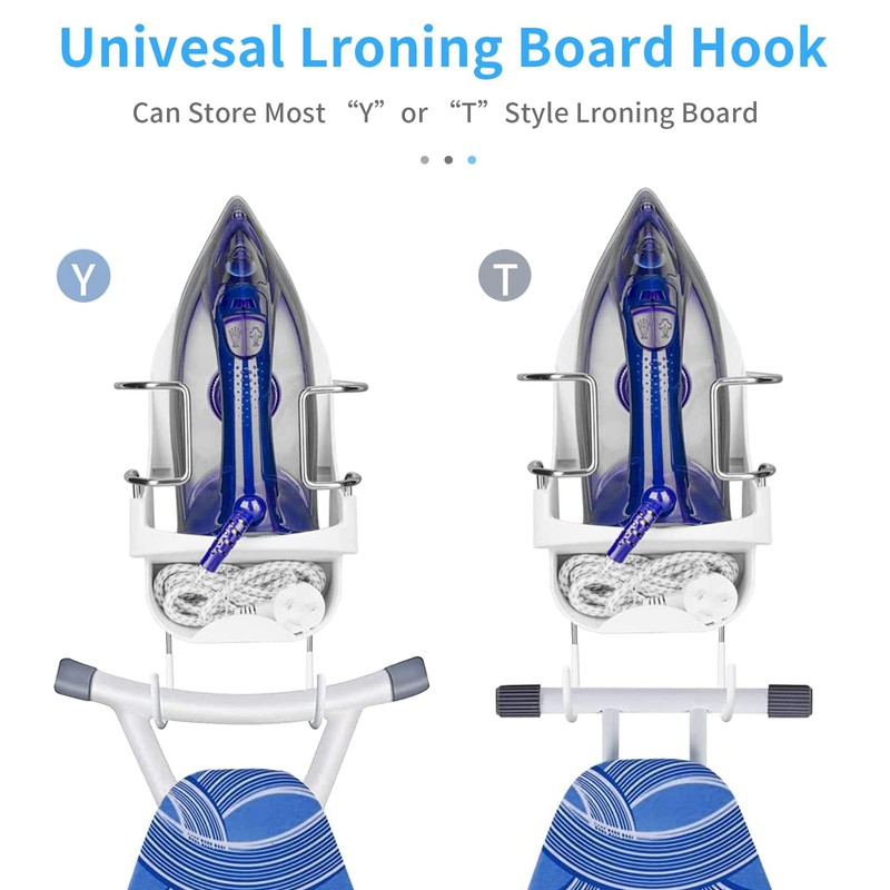 Ironing Board Hanger Wall Mount, Electric Iron Holder Laundry Room