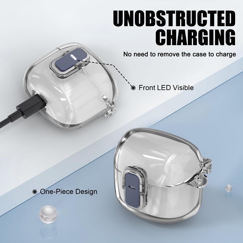 [Secure Lock] Clear Case for JBL Tune Flex Case Cover