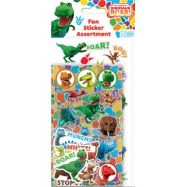 Paper Projects The World of Dinosaur Roar Assorted Sticker Pack | Includes 3 Types of Stickers | Perfect for Decoration and Scrapbooking,White,24.5cm x 11cm