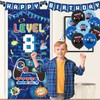Vlipoeasn Blue 8th Birthday Decorations for Boys, Video Game Level