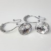Shower Window Curtain Double Hooks，Stainless Steel Rustproof Crystal Rhinestones Gem