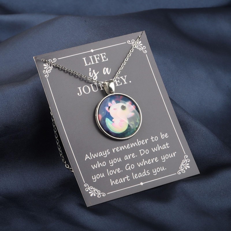 BAUNA Pink Axolotl Necklace Axolotl Lovers Jewelry Always Remember To