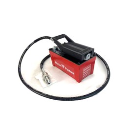 Air Hydraulic Pump 10,000 PSI 1.7L Reservoir, NPT 3/8" Oil Outlet, 2 x 6.5 ft Pipe, Hydraulic Pump Air Hydraulic Foot Pump, red