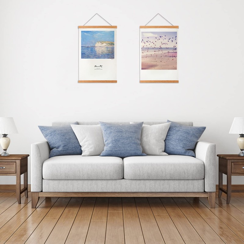 Magnetic Poster Frame Hangers, Wooden Poster Hanger Frames Hanging Kit