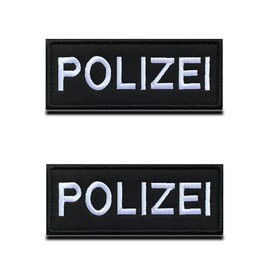 Police Patch Police Officer Patch Sew-On Applique Patches with Velcro Fastening, Police Officer Patch for Police CS Cosplay Paintball Tactical Clothing 10 x 4 cm Pack of 2
