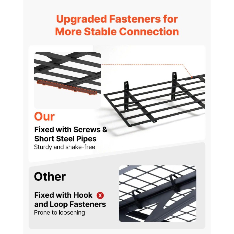 2-Tier Heavy Duty Steel Wall Mounted Garage Shelving 4 Pack
