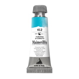 MaimeriBlu 12ml Single-Pigment Watercolor Paint - Turquoise Cobalt PB28 Professional Watercolor Paint - Lightfast and Transparent Watercolor Paint Tube for Artists