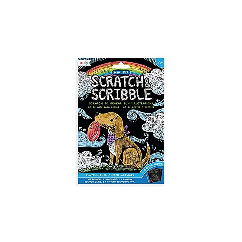 Ooly Mini Scratch & Scribble Art Kit: Playful Pups