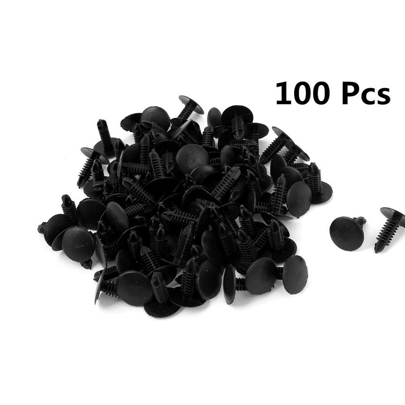 XMHF 100Pcs 4.7mm Hole Plastic Rivets Fastener Push Clips Black