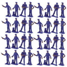 VICASKY Mini Police Officer Sets 50pcs Toy Simulated Policemen Figures for Model Building Miniature Garden Dec