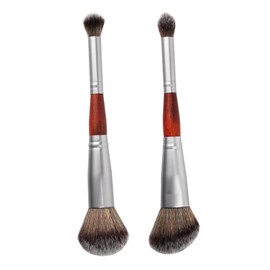 FOMIYES 2pcs Double-sided Makeup Brush Soft Bristles Blending and Loose Powder Applicators for Eyeshadow and Blush for Women and Makeup Enthusiasts