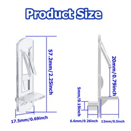 Ojeemii 20PCS Plastic Locking Shelf Support Pegs, 5mm Self-Locking Shelf Pins, Plastic Cabinet Shelf Clips, Clear Bracket Clips for Kitchen, 5mm Peg x 3/4" Thick Shelves