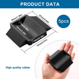 VooGenzek 5 PCS 3.5x6 cm Rubber Furniture Caster Pad, Furniture Caster Cups, Rubber Feet Protector Pads, Floor Protectors Bed Sofa Chair Leg Wheel Anti-Slip Pad, for Wheels of Furniture, Black