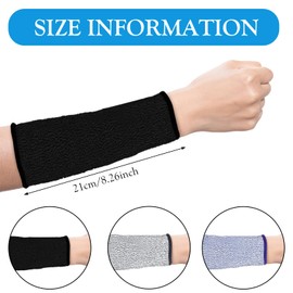 Futuhada Cut Resistant Sleeve Arm Protection, 3 Pairs of Arm Protectors, Protection Level 5 Tear-Resistant Sleeve Arm Protectors, Arm Protection for Thin Skin and Forearm Bruises When Cooking, Garden Protection, Scratches