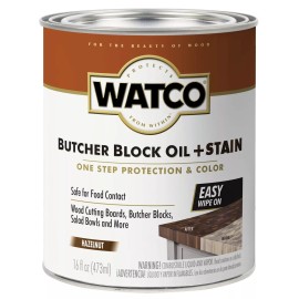 Watco 16 oz Hazelnut Butcher Block Oil Stain Nontoxic Food Safe Protects Wood Surfaces