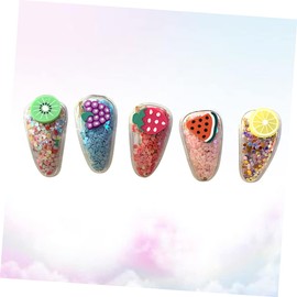Minkissy 5pcs Fruit Shaped Glitter Hair Clips for Girls Quicksand Barrettes Accessories for Daily Wear Festivals Parties