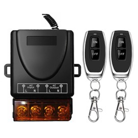 Remote Control Switch, AC 110V/220V/230V/240V, 30A Relay Wireless RF Switch, IP65 Waterproof Wireless Switch, for Roller Door Locks, Pumps, Electrical Equipment and Theft Warning Systems (100 m)