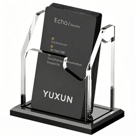 YUXUN Black Business Card Holder for Desk-1 Tier 1 Slot, Vertical Acrylic Business Cards Holder for Women Men, 50+ Business Cards, Multiple Business Card Display Stand for Exhibition, Home, Office