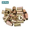sourcing map 25Pcs Threaded Inserts, M10-1.5x25 Zinc Alloy Hex-Flanged Nut