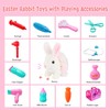 Easter Realistic Bunny Toy Set - 14-Piece Collection with 6"
