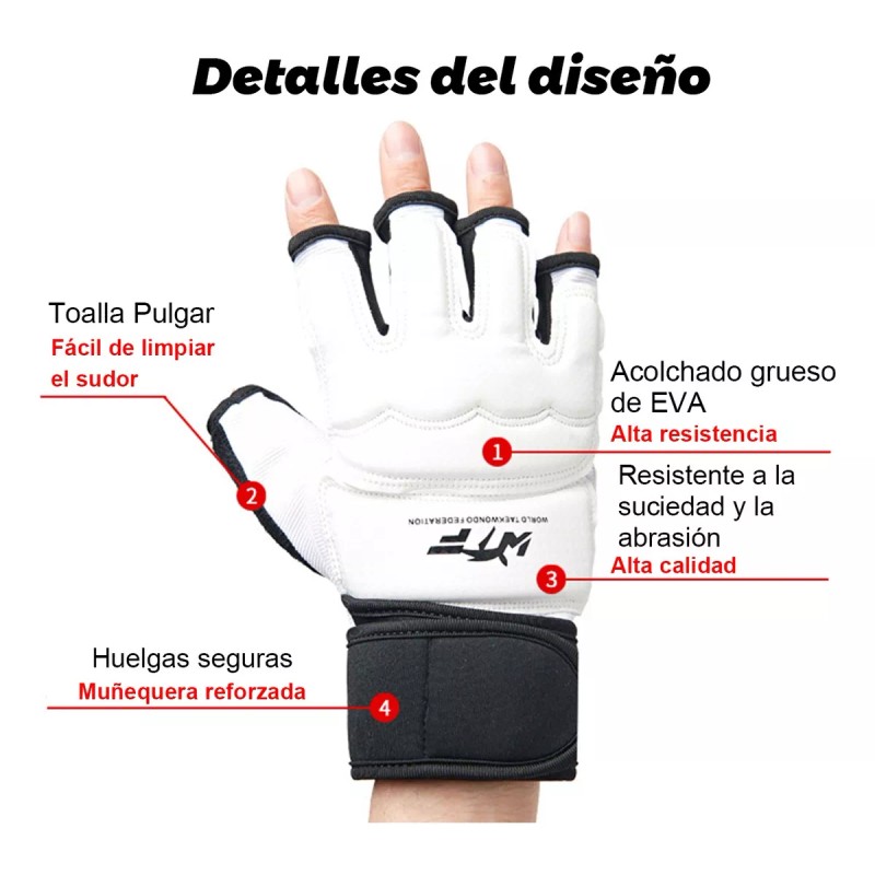 TUMIUKE® Guantes Para Entrenamiento Taekwondo Blanco Asiana