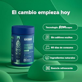 Birdman Probióticos Premium en Cápsulas | 50 Billones de UFC | Liberación Retardada, Sin Aditivos | Cápsula Vegana | All-In-One | 60 Cápsulas