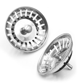 Sink Strainer Plug, 2Pack Kitchen Sink Waste Plug Drain Stopper Basket Filter - 304 Strainer Stainless Steel Kitchen Sink Strainer (79mm)