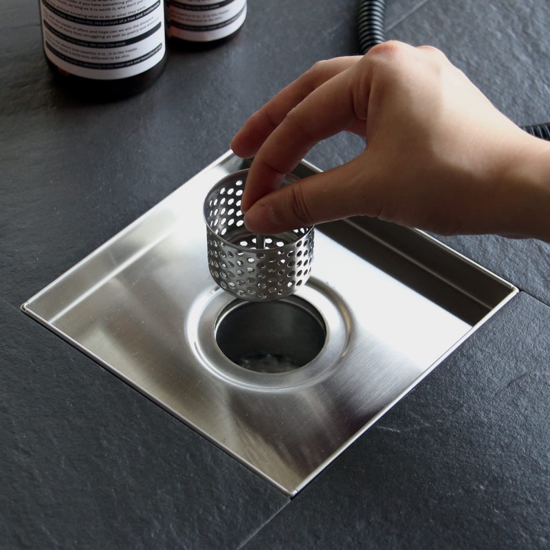 Sharpeye 4 Inch Square Shower Drain with Removable Tile Insert