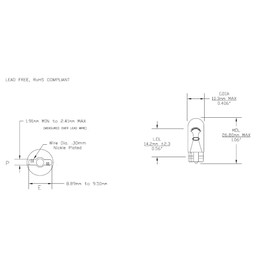 CEC Industries 555 6.3V, 0.25A, 1.575W, T3.25 Miniature Light Bulbs (Box of 10)