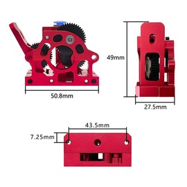 HGX Extruder kit Hotend All Metal HGX-lite-Extruder Hardened Steel Reduction Gear for CR10 Ender 3 CR6 VORON 3D Printer Parts (Red)