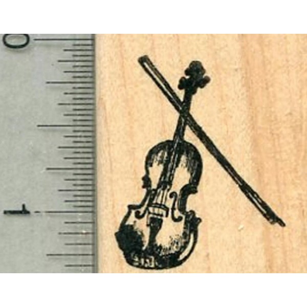 RubberHedgehog Tiny Violin Rubber Stamp, String Musical Instrument Series D34216