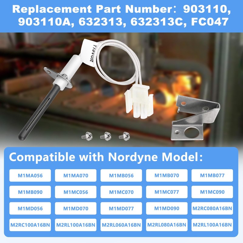 903110A 903110 Universal Furnace Ignitor With Plug, Round Silicon Nitride