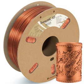 DURAMIC 3D Shiny Silk PLA Filament 1.75mm Copper, Shiny Bronze PLA Filament Dimensional Accuracy +/- 0.05 mm 1kg Spool(2.2 lbs)