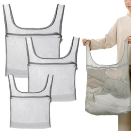 TokTech Laundry Bag, S: 15.7 x 13.8 x 13.8 x 1/M: 19.7 x 15.7 x 1, L: 25.6 x 15.7 x 1, Laundry Net, Honeycomb Structure, Mesh, Antibacterial, Non-Fluorescent, Sorting Wash, Fine Mesh, Laundry Net