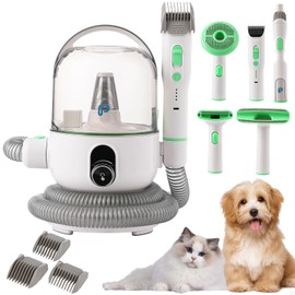 Towallmark Multi-Purpose Pet Hair Remover, Dog Hair Vacuum Groomer with Intake Power 135W, Low Noise Dog Clippers, Pet Hair Vacuum Cleaner with Grooming Tools, Suitable for Dog, Cat, etc